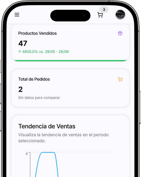 Interfaz móvil de la plataforma Mando